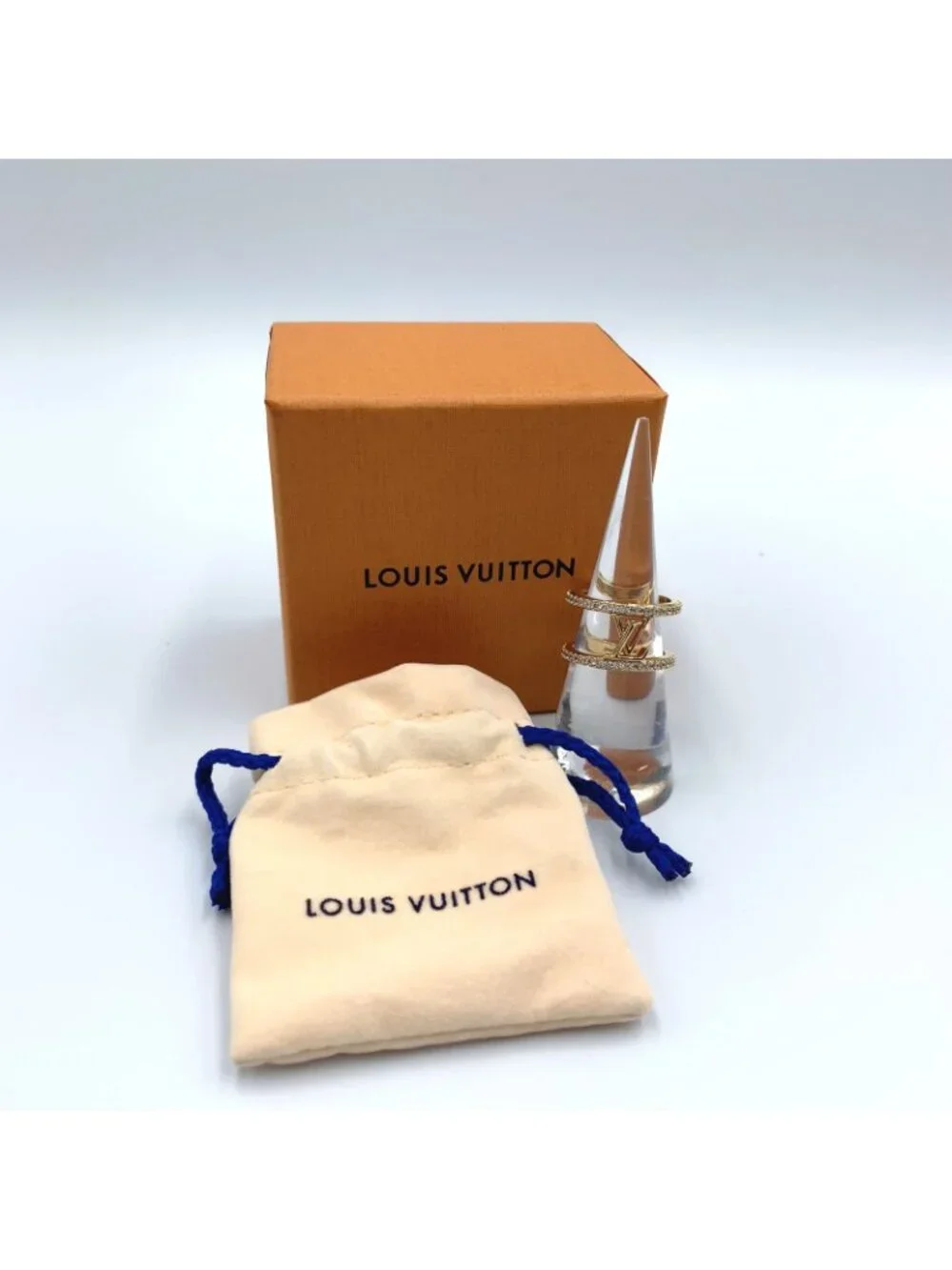 Louis Vuitton LV Iconic Strass Rhinestone Clear Gold Ring
